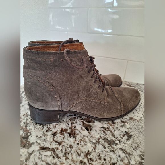 Alberto Fermani brown heeled suede‎ boots size 8.5 - Picture 2 of 8